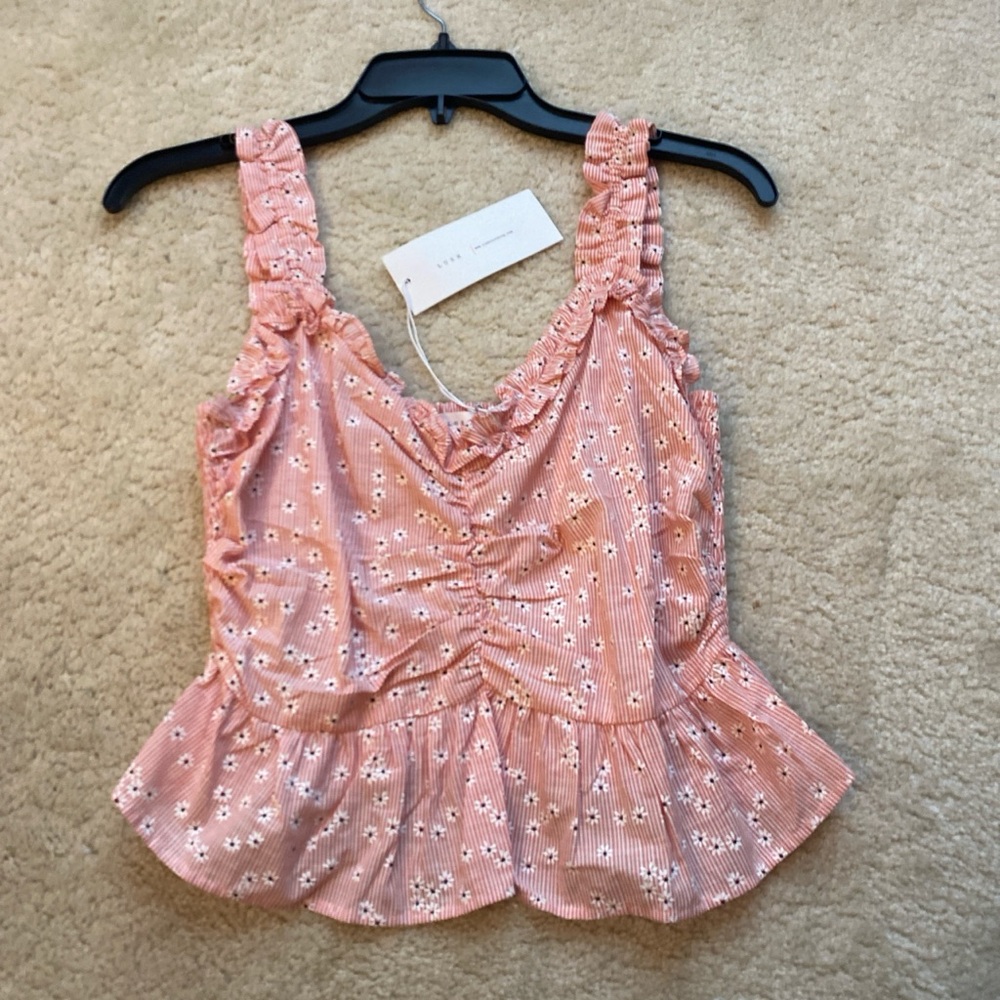 Lush Pink Peplum Blouse with Ruffled Details